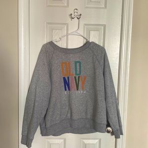 Gray Old Navy Sweatshirt!! Found new for $35. Chic, bubbly, and cozy!! Perfect!